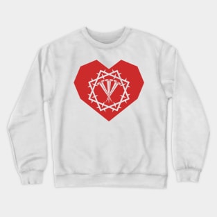 Crown of thorns and crucifixion nails inside the heart Crewneck Sweatshirt